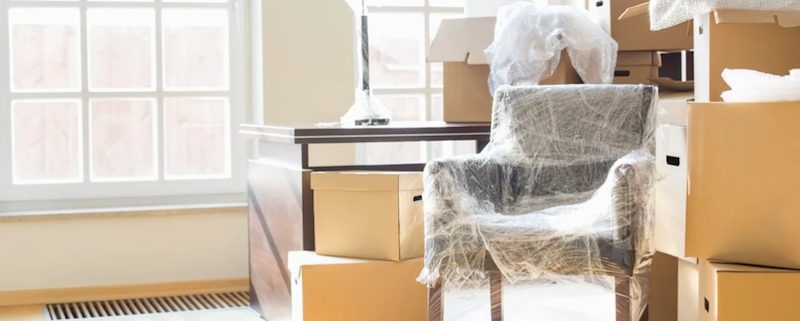 home furniture packed in boxes